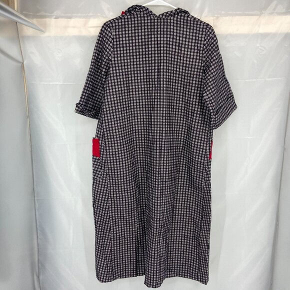 Vintage Union Made Women 12 Midi Dress Cottagecore Homestead Lagenlook Plaid 60s - Picture 3 of 8
